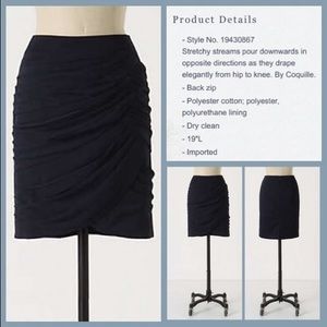 NWT Anthropologie Coquille Navy Skirt